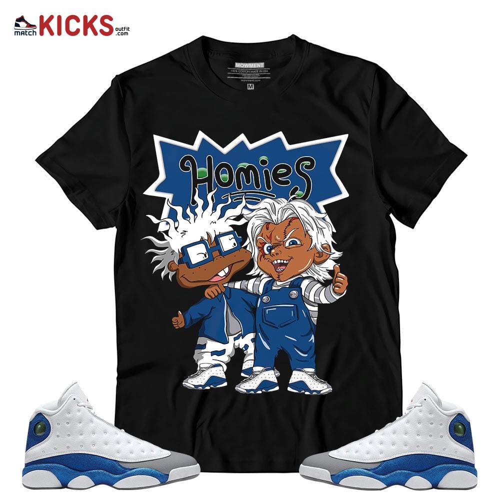 Sneaker Shirt Match Jordan 13 French Blue – Melanin Kids 90’s Rugrats Chucky Chuckie Homie – French Blue 13s MKO T-Shirt Sneaker Shirt Match Jordan 13 French Blue – Melanin Kids 90’s Rugrats Chucky Chuckie Homie – French Blue 13s MKO T-Shirt