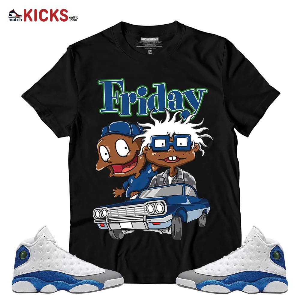 Sneaker Shirt Match Jordan 13 French Blue – MMelanin Kids 90_s Friday Rugrats – French Blue 13s MKO T-Shirt