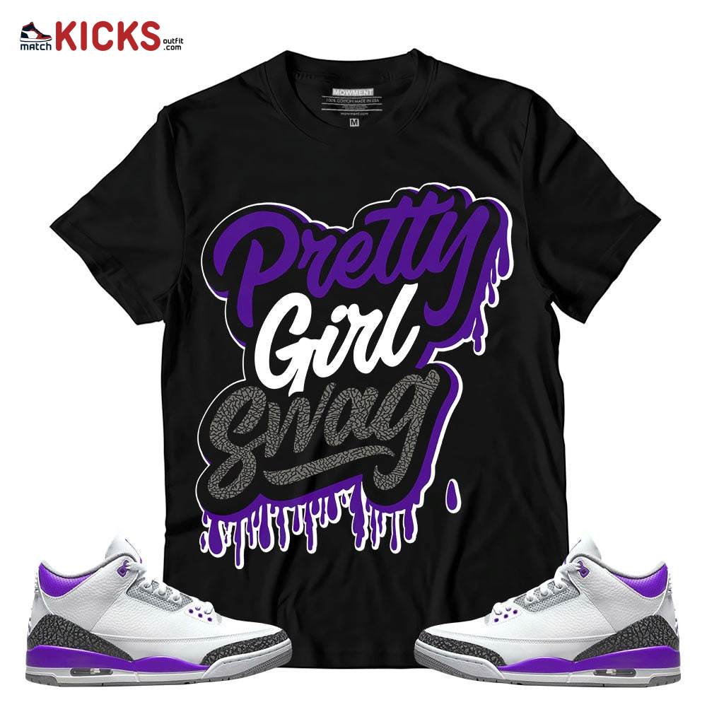 Sneaker Shirt Match Jordan 3 Retro Dark Iris – Pretty Girl Swag – Dark Iris 3s MKO T-Shirt