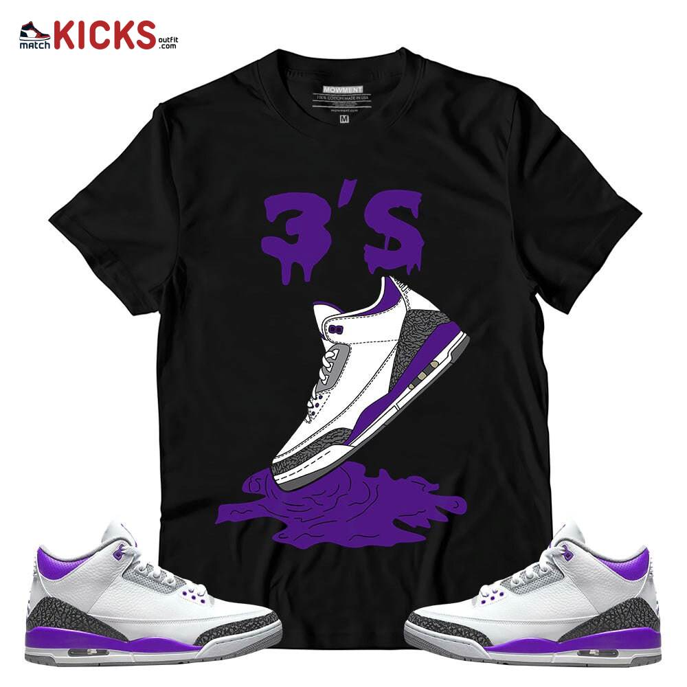 Sneaker Shirt Match Jordan 3 Retro Dark Iris – Shoes Dripping Loser Lover – Dark Iris 3s MKO T-Shirt