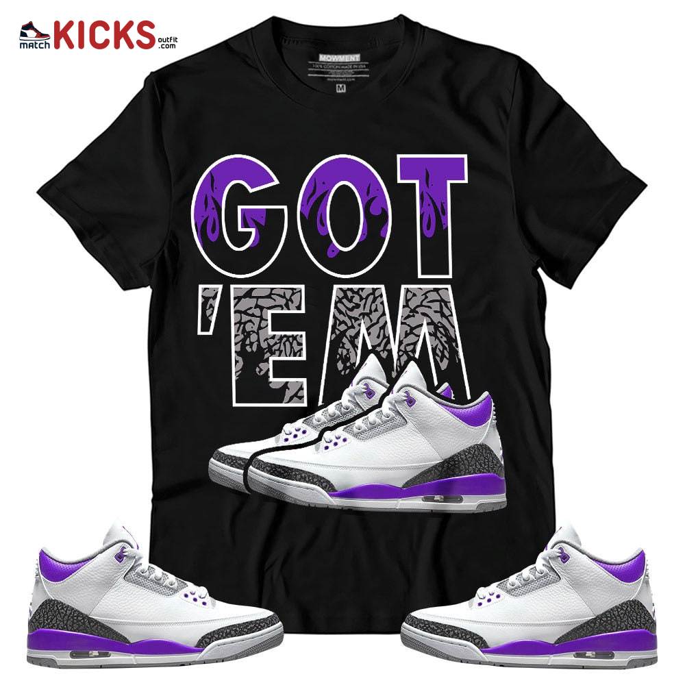Sneaker Shirt Match Jordan 3 Retro Dark Iris – Shoes Got Em Drip – Dark Iris 3s MKO T-Shirt
