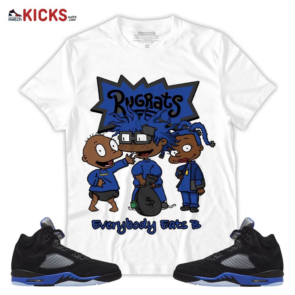 Sneaker Shirt Match Jordan 5 Racer Blue – Rugrats Everybody Eats B – Racer Blue 5s MKO T-Shirt
