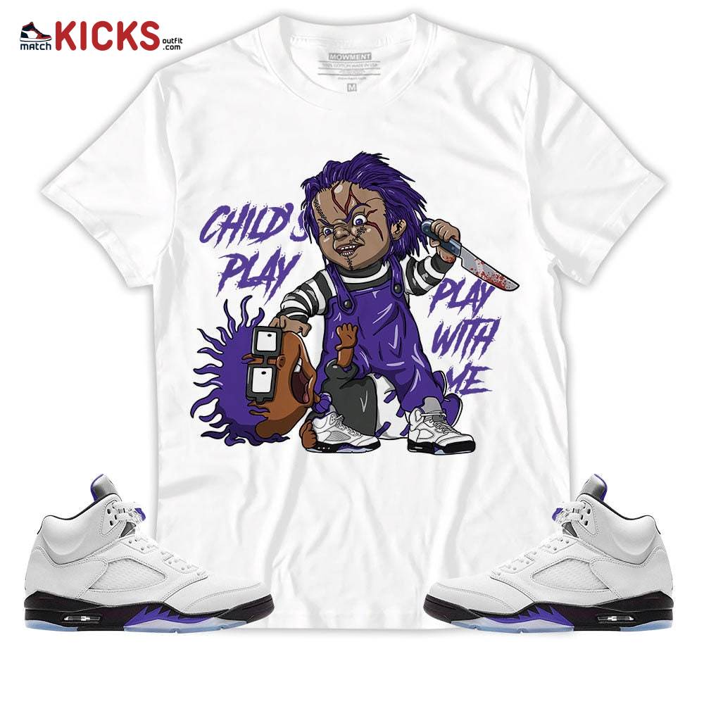 Sneaker Shirt Match Jordan 5 Retro Concord – Chucky Chuckie Child’s Play – Retro Concord 5s MKO T-Shirt Sneaker Shirt Match Jordan 5 Retro Concord – Chucky Chuckie Child’s Play – Retro Concord 5s MKO T-Shirt