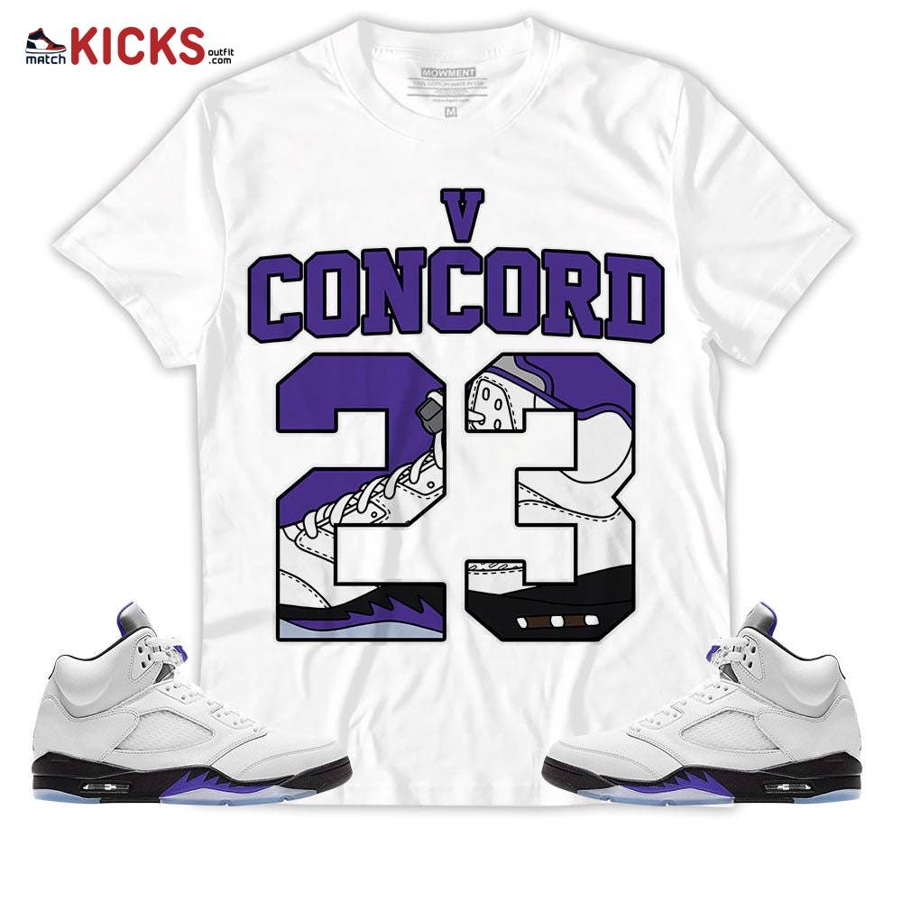 Sneaker Shirt Match Jordan 5 Retro Concord – Design Number 23 Dip Purple – Retro Concord 5s MKO T-Shirt Sneaker Shirt Match Jordan 5 Retro Concord – Design Number 23 Dip Purple – Retro Concord 5s MKO T-Shirt