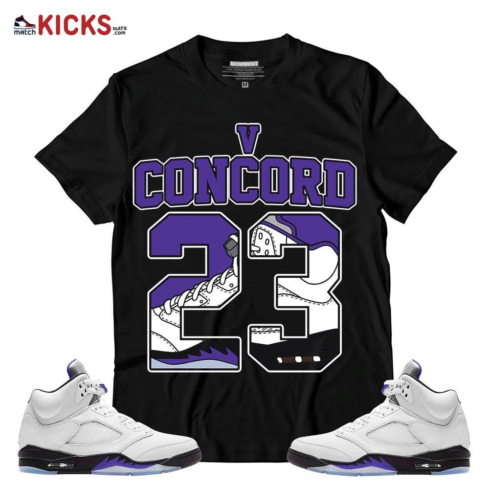 Sneaker Shirt Match Jordan 5 Retro Concord – Design Number 23 Dip Purple – Retro Concord 5s MKO T-Shirt