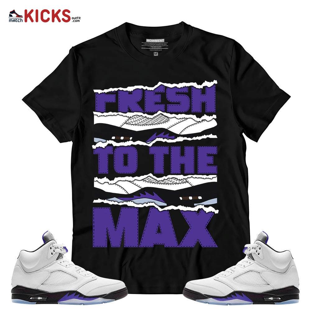 Sneaker Shirt Match Jordan 5 Retro Concord – Fresh To The Max – Retro Concord 5s MKO T-Shirt