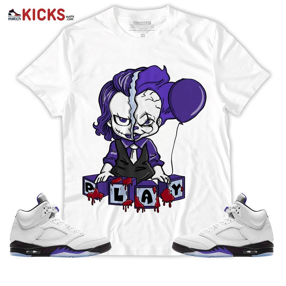 Sneaker Shirt Match Jordan 5 Retro Concord – Play Halloween – Retro Concord 5s MKO T-Shirt Sneaker Shirt Match Jordan 5 Retro Concord – Play Halloween – Retro Concord 5s MKO T-Shirt