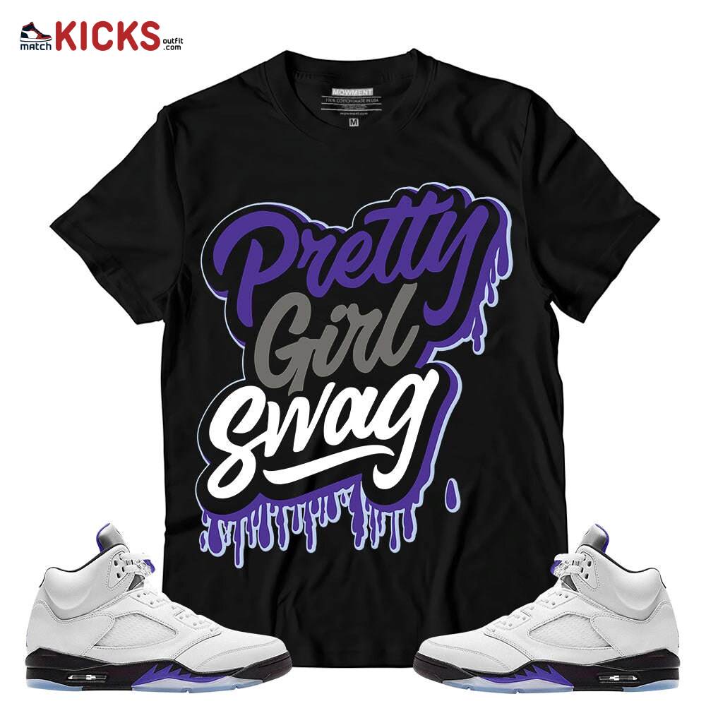Sneaker Shirt Match Jordan 5 Retro Concord – Pretty Girl Swag – Retro Concord 5s MKO T-Shirt