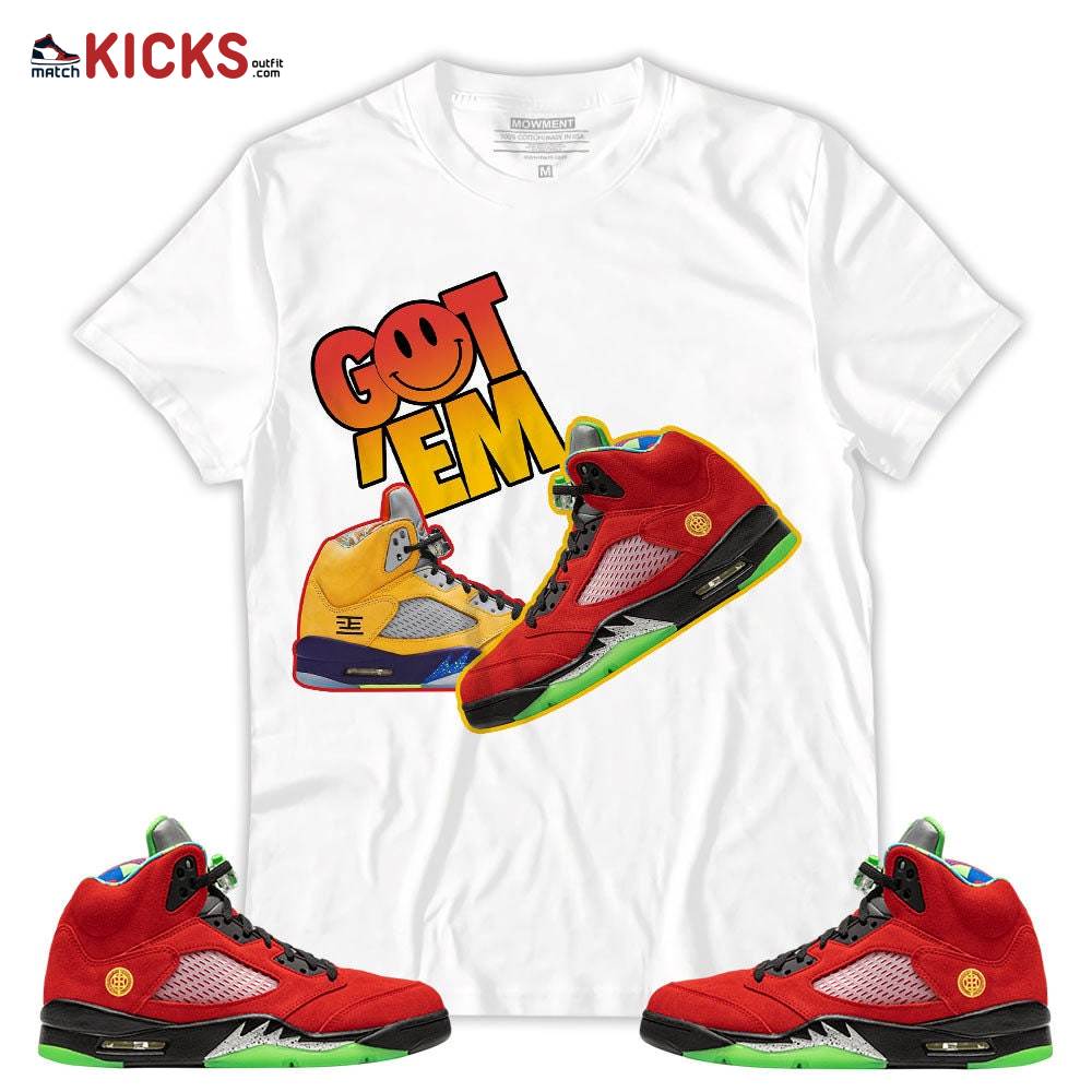 Sneaker Shirt Match Jordan 5 Retro What The – Got Em Shoes Smile – What The 5s MKO T-Shirt
