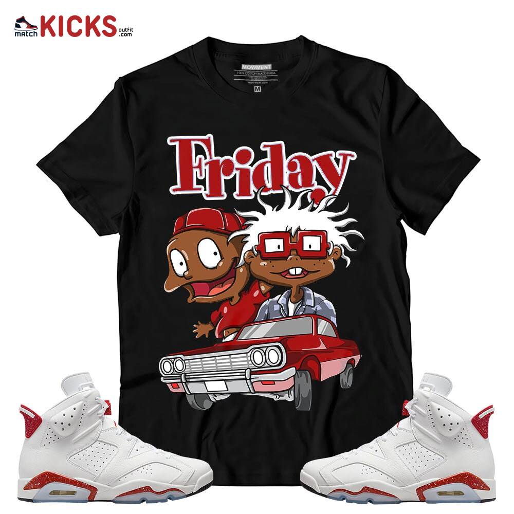 Sneaker Shirt Match Jordan 6 Red Oreo – Melanin Kids 90_s Friday Rugrats – Red Oreo 6s MKO T-Shirt