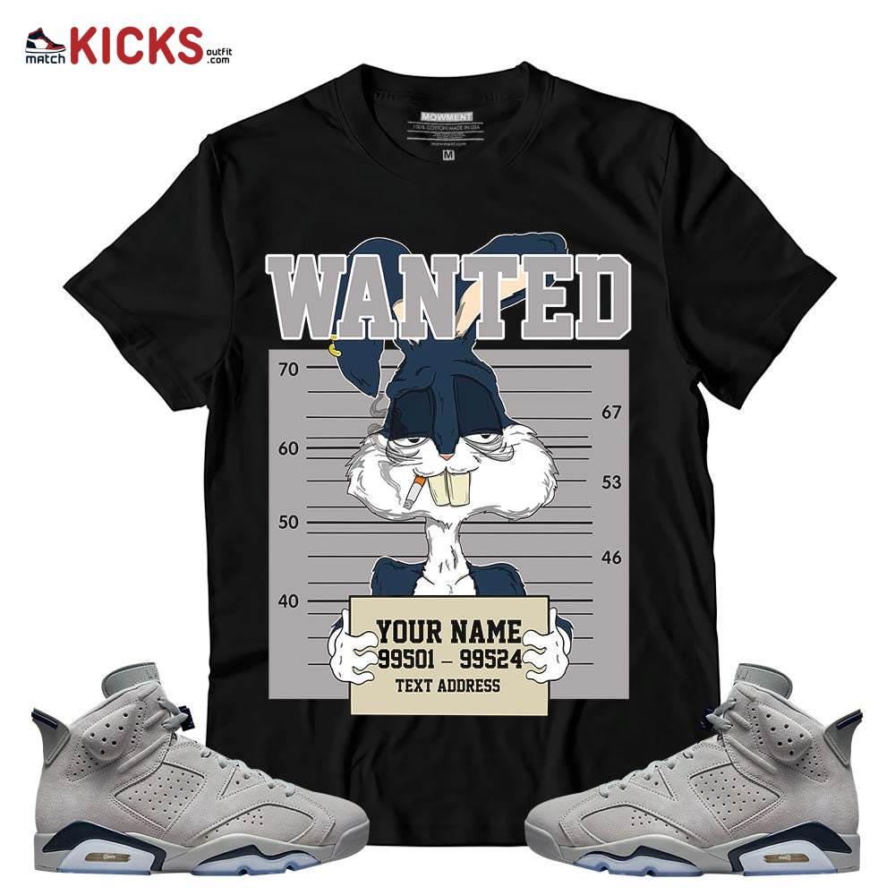 Sneaker Shirt Match Jordan 6 Retro Georgetown – Custom Text Bad Bunny Wanted – Georgetown 6s MKO T-Shirt
