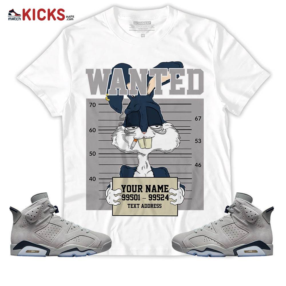 Sneaker Shirt Match Jordan 6 Retro Georgetown – Custom Text Bad Bunny Wanted – Georgetown 6s MKO T-Shirt Sneaker Shirt Match Jordan 6 Retro Georgetown – Custom Text Bad Bunny Wanted – Georgetown 6s MKO T-Shirt
