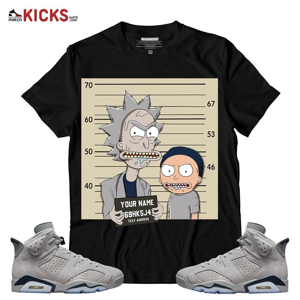 Sneaker Shirt Match Jordan 6 Retro Georgetown – Custom Text Rick And The Dripping Wanted – Georgetown 6s MKO T-Shirt