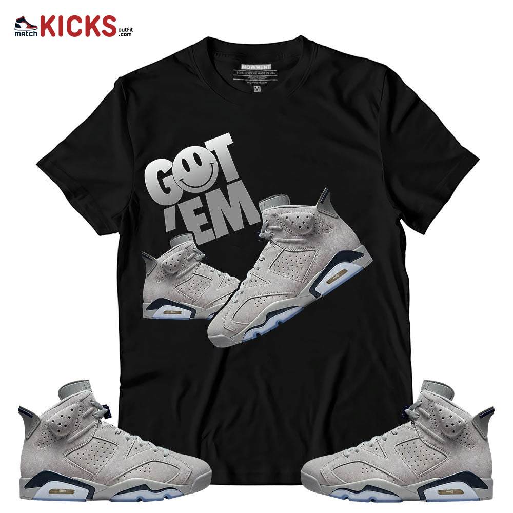Sneaker Shirt Match Jordan 6 Retro Georgetown – Got Em Shoes Smile – Georgetown 6s MKO T-Shirt