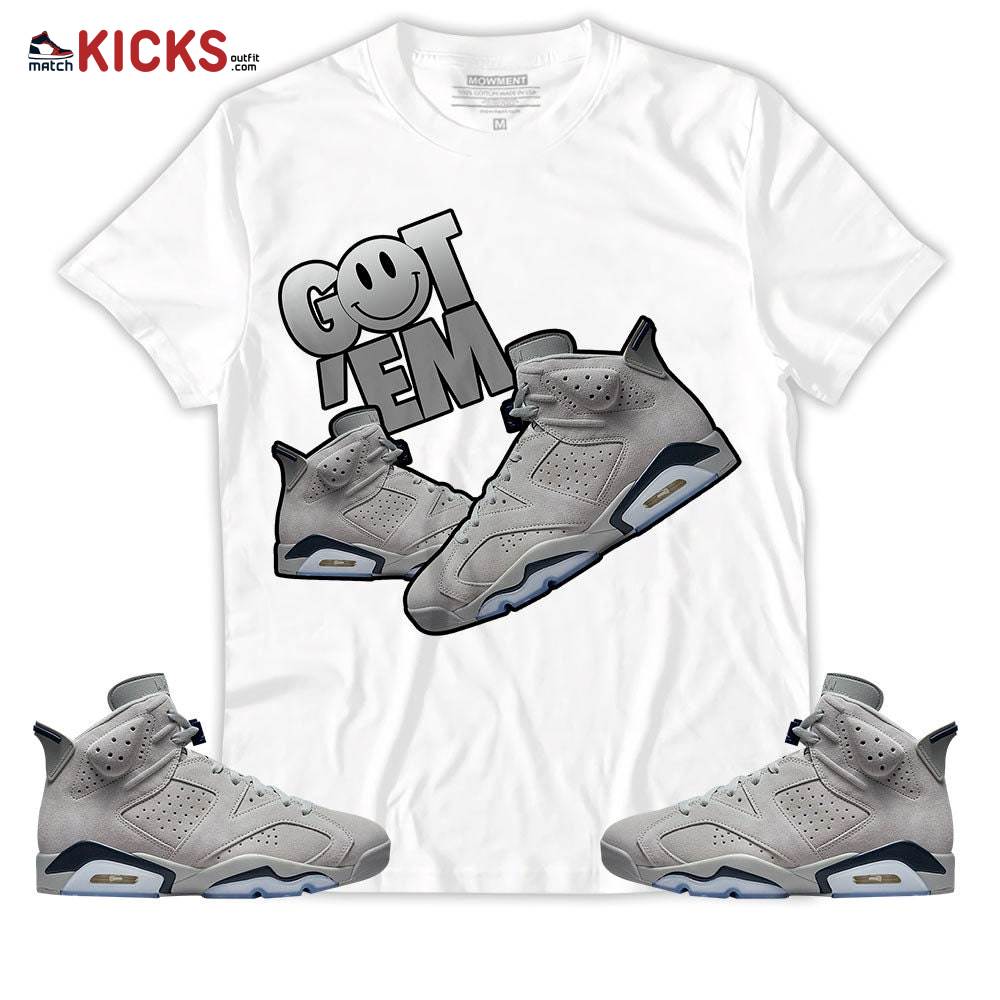Sneaker Shirt Match Jordan 6 Retro Georgetown – Got Em Shoes Smile – Georgetown 6s MKO T-Shirt