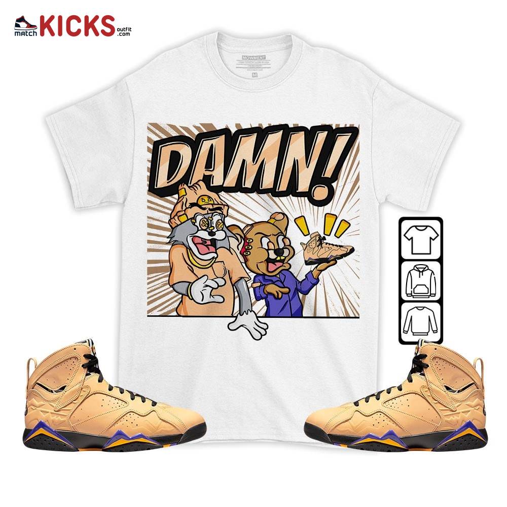 Sneaker Shirt Match Jordan 7 SE Afrobeats – Cat And Mouse Damn – Vachetta Tan 7s MKO T-Shirt Sneaker Shirt Match Jordan 7 SE Afrobeats – Cat And Mouse Damn – Vachetta Tan 7s MKO T-Shirt