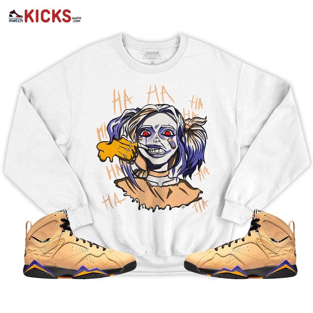 Sneaker Shirt Match Jordan 7 SE Afrobeats – Harley Quinn – Vachetta Tan 7s MKO T-Shirt Sneaker Shirt Match Jordan 7 SE Afrobeats – Harley Quinn – Vachetta Tan 7s MKO T-Shirt