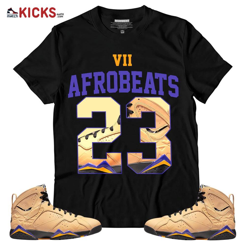 Sneaker Shirt Match Jordan 7 SE Afrobeats – Number 23 Goat Shoes – Afrobeats 7s MKO T-Shirt