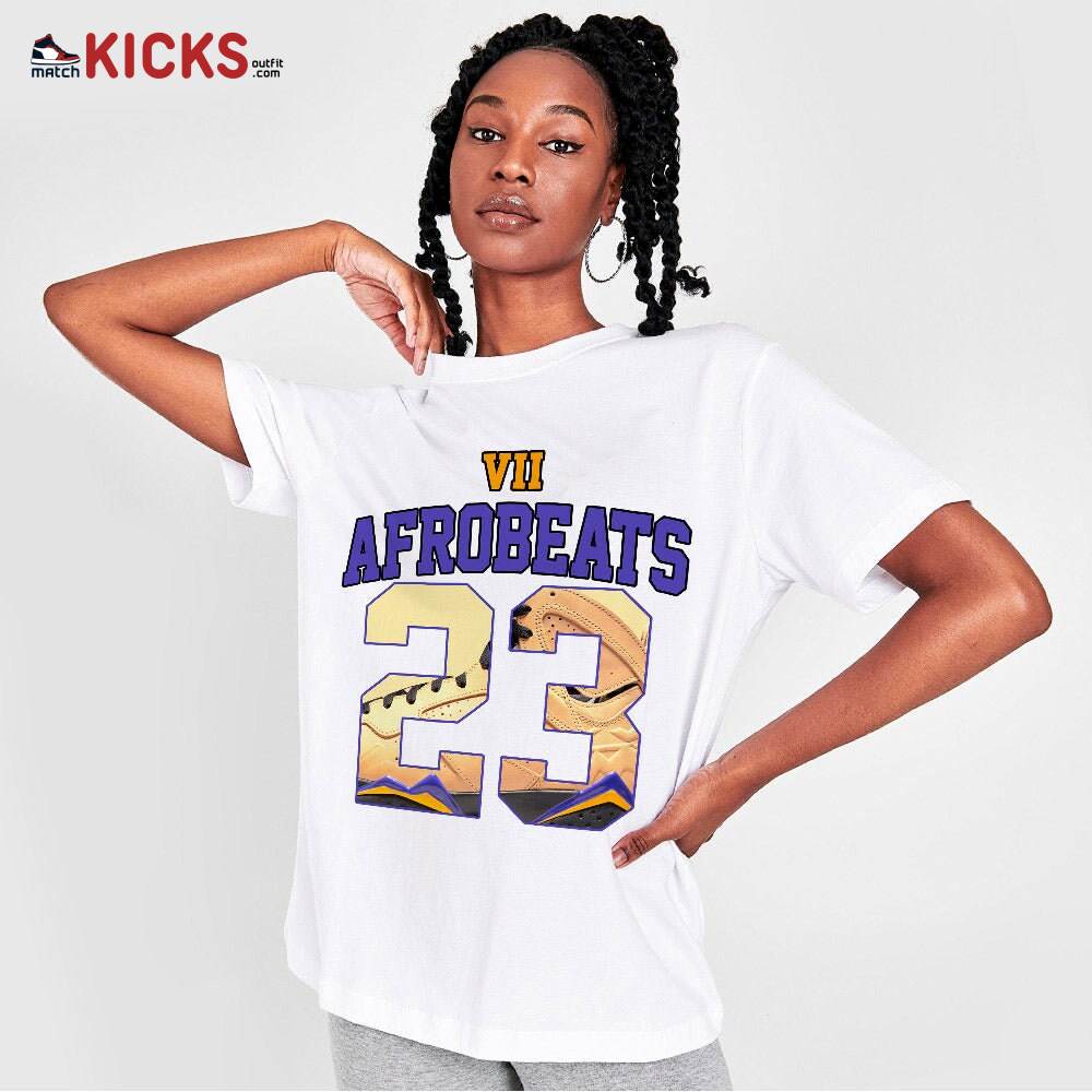Sneaker Shirt Match Jordan 7 SE Afrobeats – Number 23 Goat Shoes – Afrobeats 7s MKO T-Shirt
