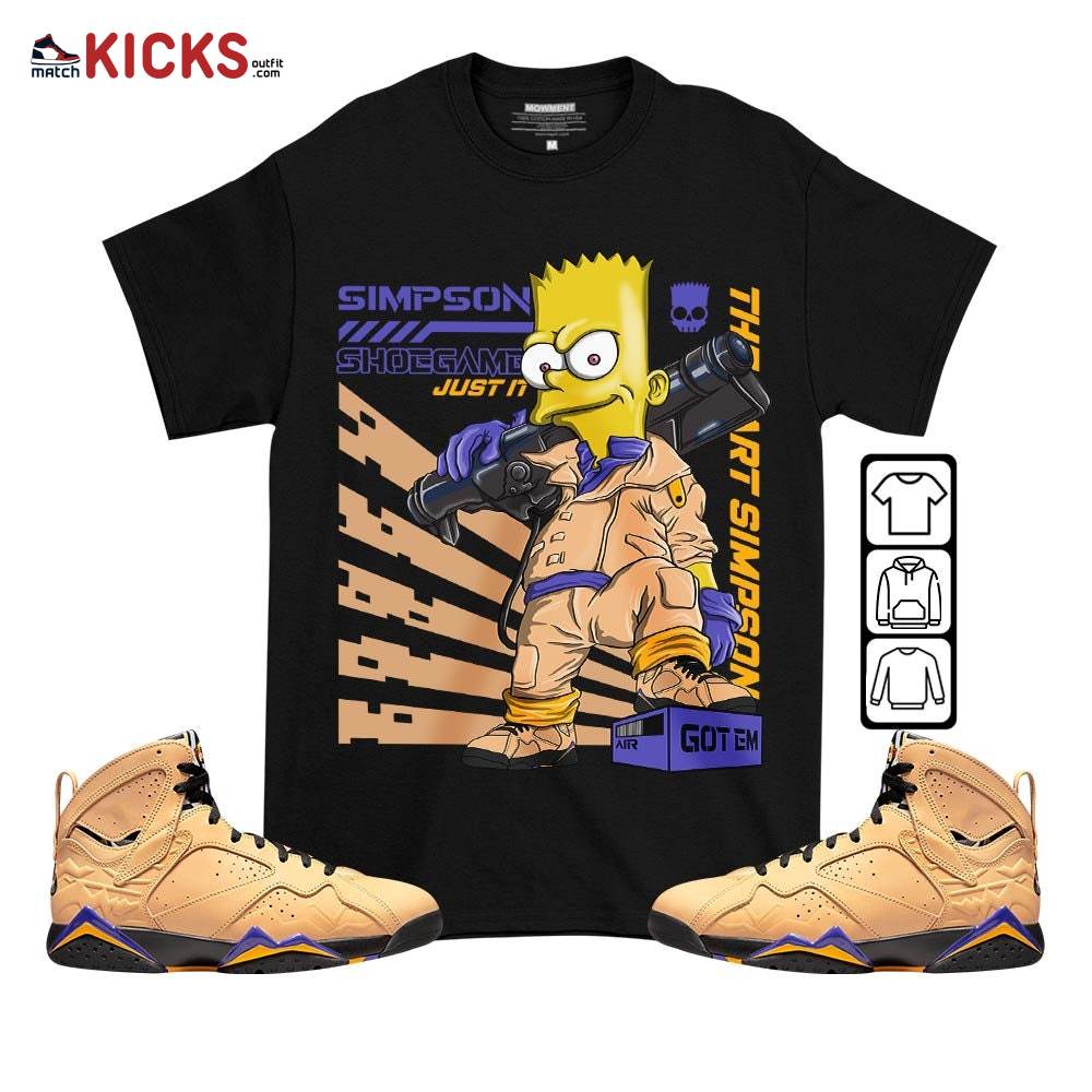 Sneaker Shirt Match Jordan 7 SE Afrobeats – Simpson Shoegame – Vachetta Tan 7s MKO T-Shirt Sneaker Shirt Match Jordan 7 SE Afrobeats – Simpson Shoegame – Vachetta Tan 7s MKO T-Shirt