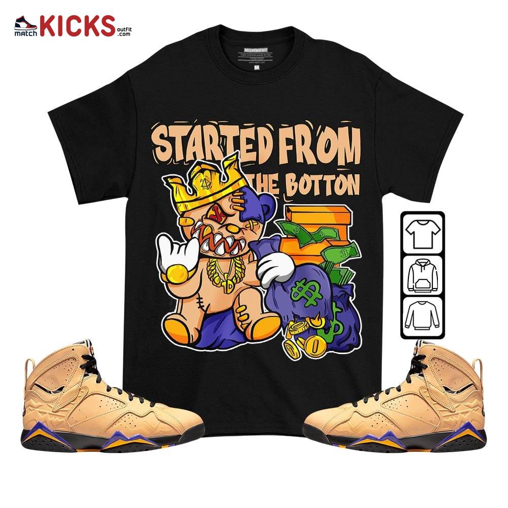 Sneaker Shirt Match Jordan 7 SE Afrobeats – Started From The Botton – Vachetta Tan 7s MKO T-Shirt