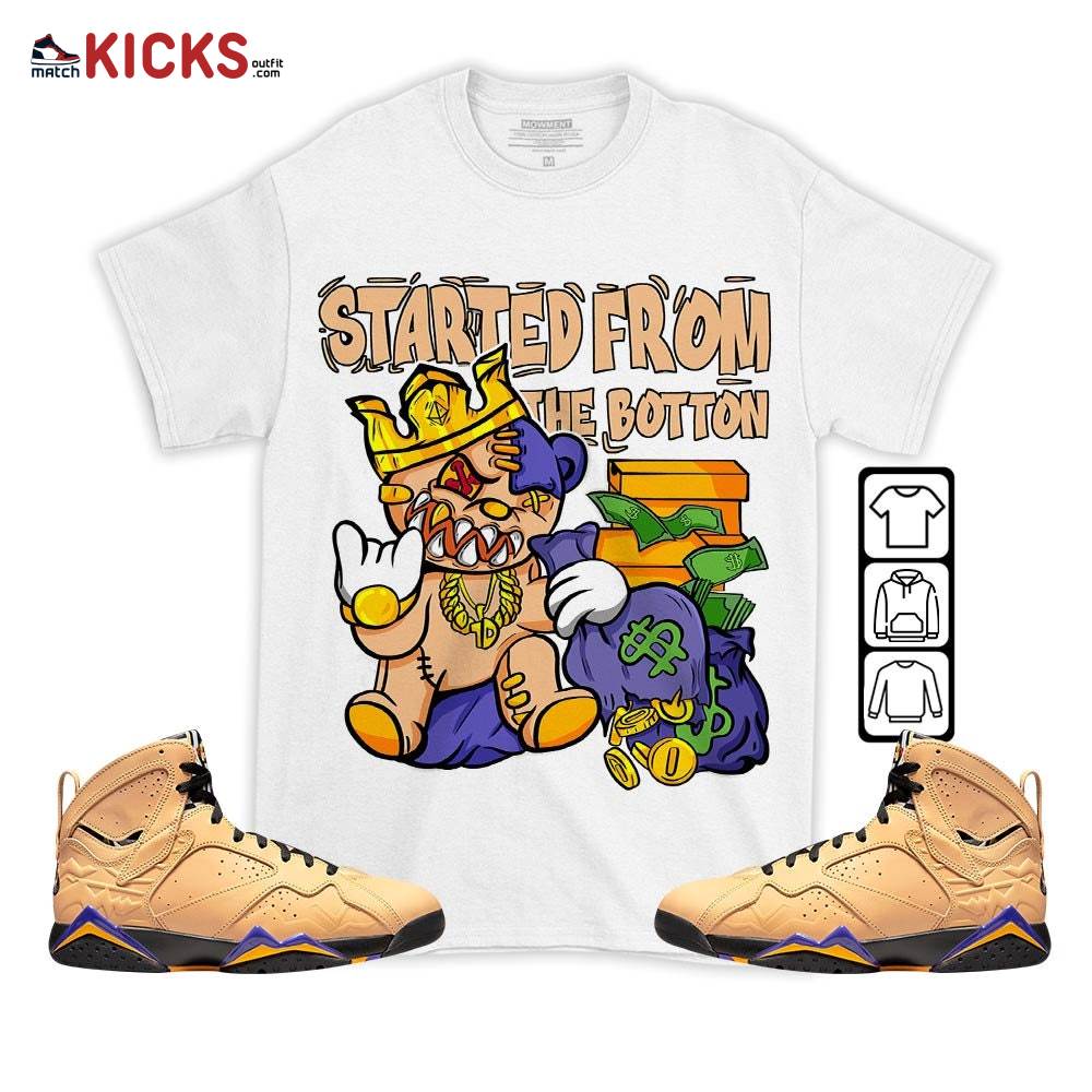Sneaker Shirt Match Jordan 7 SE Afrobeats – Started From The Botton – Vachetta Tan 7s MKO T-Shirt Sneaker Shirt Match Jordan 7 SE Afrobeats – Started From The Botton – Vachetta Tan 7s MKO T-Shirt