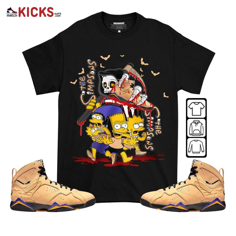 Sneaker Shirt Match Jordan 7 SE Afrobeats – The simpson death – Vachetta Tan 7s MKO T-Shirt