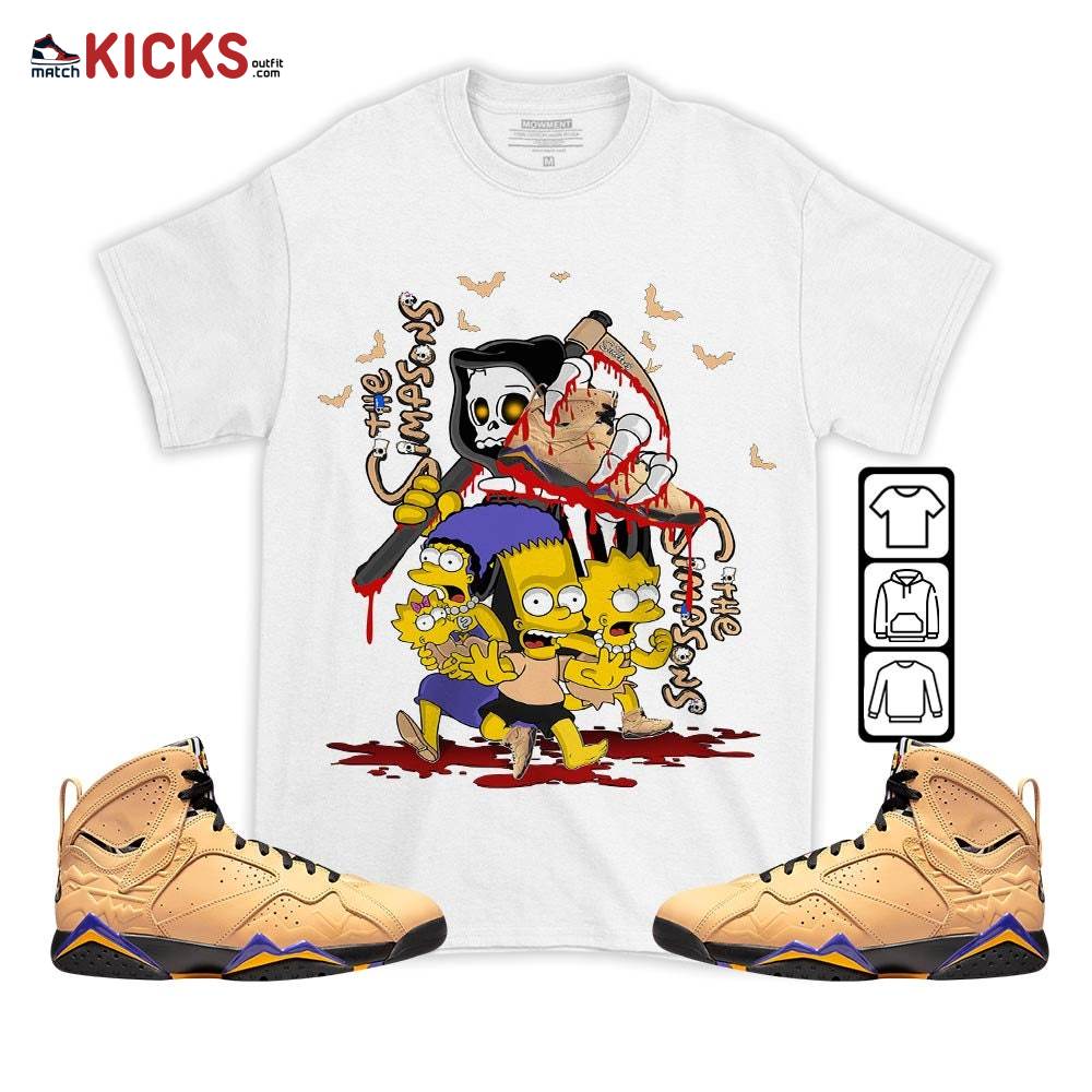 Sneaker Shirt Match Jordan 7 SE Afrobeats – The simpson death – Vachetta Tan 7s MKO T-Shirt Sneaker Shirt Match Jordan 7 SE Afrobeats – The simpson death – Vachetta Tan 7s MKO T-Shirt