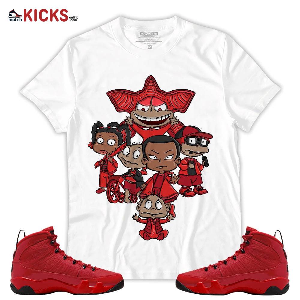 Sneaker Shirt Match Jordan 9 Chile Red – Halloween Horror Rugrats – Chile Red 9s MKO T-Shirt