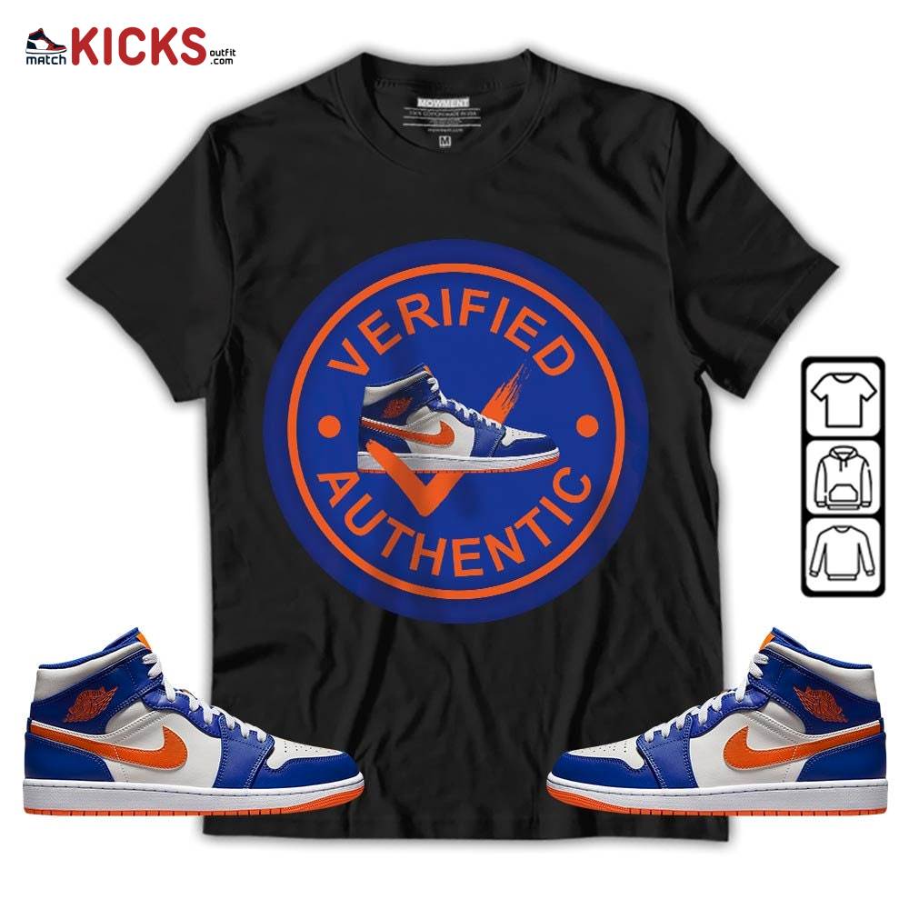 Sneaker Shirt Match Mid Knicks 1s, Jordan 1 Mid Knicks MKO T-Shirt