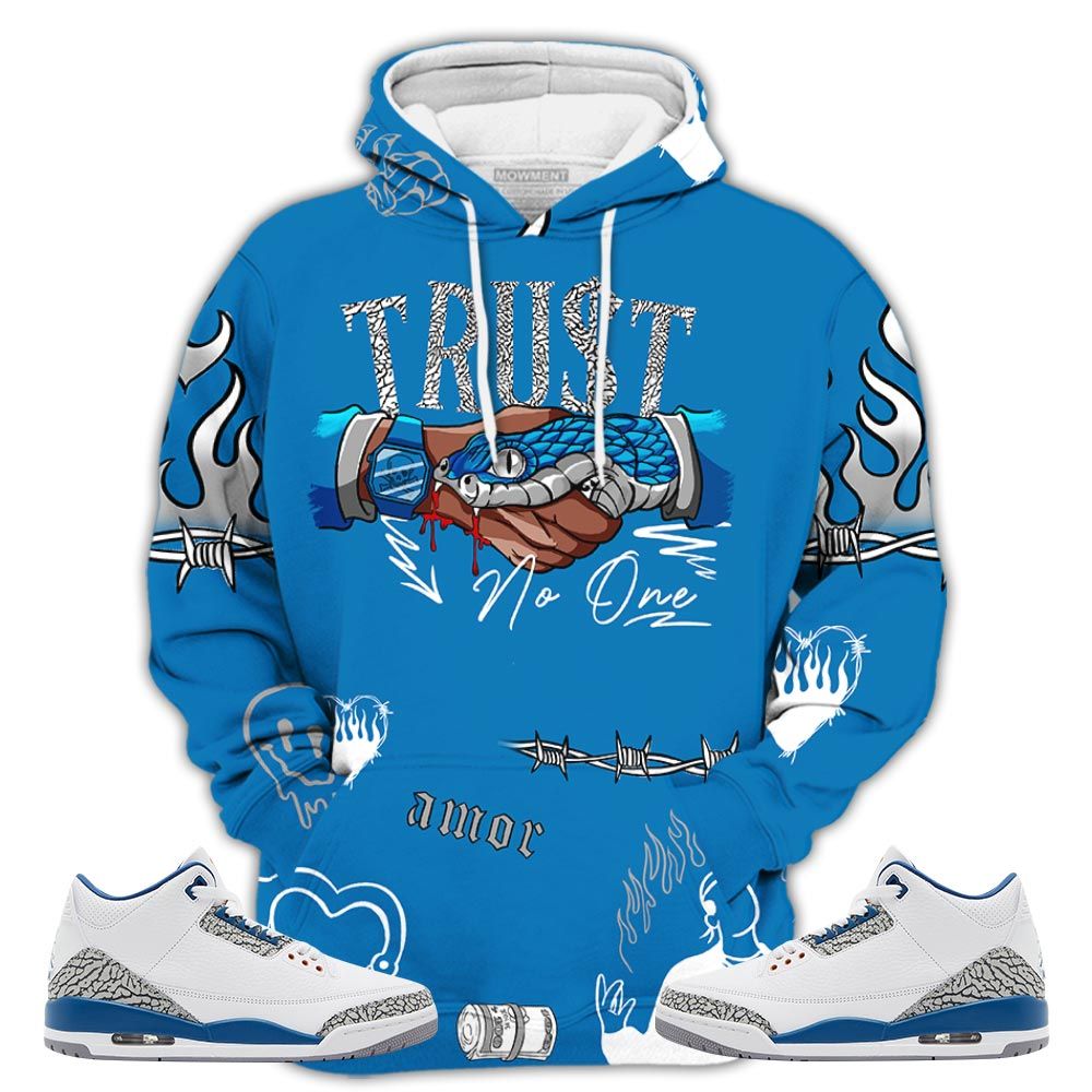 Sneaker Trust No One Sneaker Shirt Match Wizards 3S, Jordan Retro 3 Wizards Hoodie Sweatshirt Tee All Over Print MKO Shirt