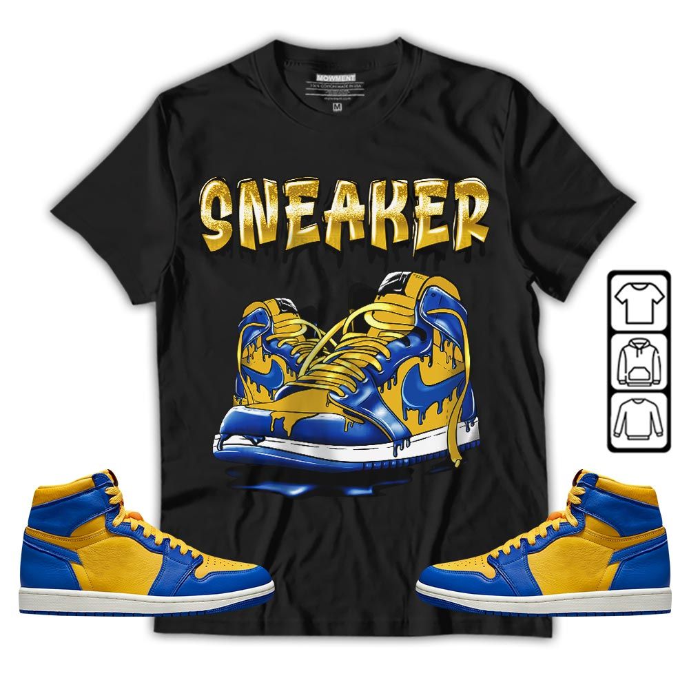 SNKR Shoe Dripping Sneaker Shirt Match 2023 Laney 1s, Jordan 1 Retro High Laney MKO T-Shirt