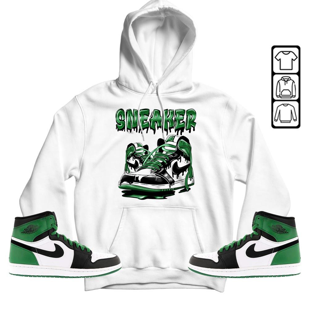 SNKR Shoe Dripping Sneaker Shirt Match Lucky Green 1s, Jordan 1 Lucky Green MKO T-Shirt