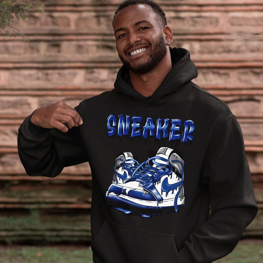 SNKR Shoe Dripping Sneaker Shirt Match True Blue 1s, Jordan 1 High OG True Blue MKO T-Shirt SNKR Shoe Dripping Sneaker Shirt Match True Blue 1s, Jordan 1 High OG True Blue MKO T-Shirt