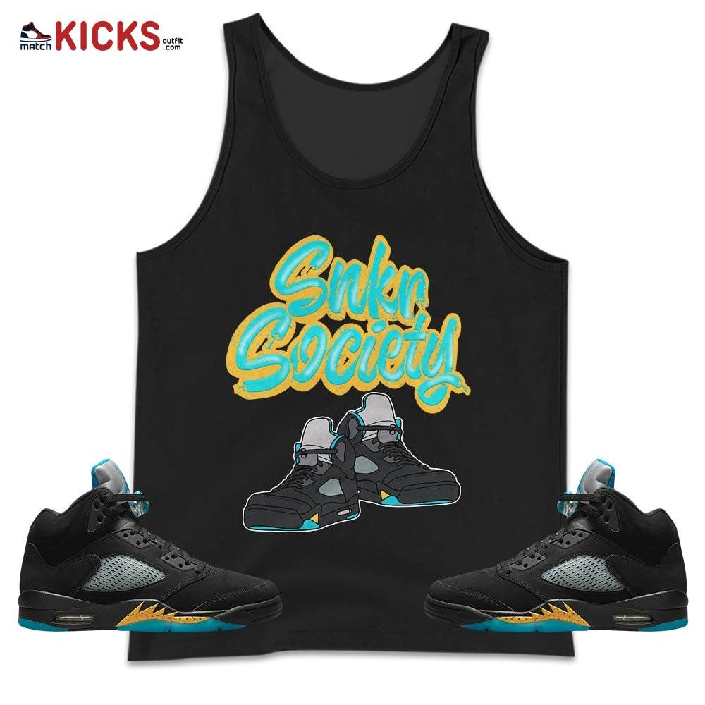 Snkr Society Sneaker Shirt Match 2023 Retro Aqua 5s, Jordan 5 Aqua MKO Tank Top Snkr Society Sneaker Shirt Match 2023 Retro Aqua 5s, Jordan 5 Aqua MKO Tank Top