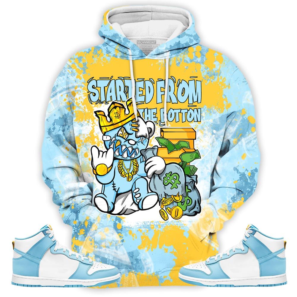 Started From The Bottom Sneaker Shirt Match Dunk High Blue Chill, Dunk High Homer Simpson Hoodie Sweatshirt Tee All Over Print MKO Shirt