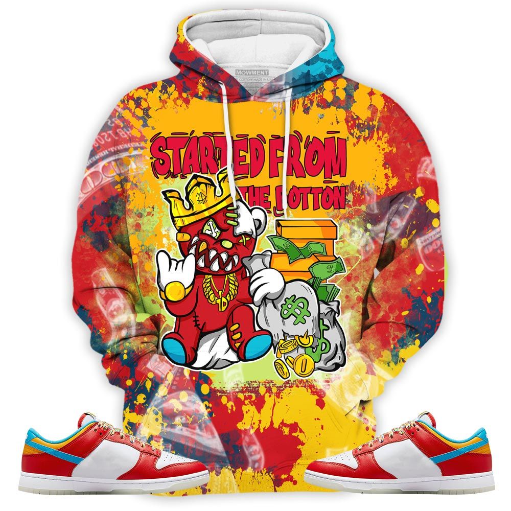 Started From The Bottom Sneaker Shirt Match Fruity Pebbles Shoes, Dunk Low Fruity Pebbles Hoodie Sweatshirt Tee All Over Print MKO Shirt Started From The Bottom Sneaker Shirt Match Fruity Pebbles Shoes, Dunk Low Fruity Pebbles Hoodie Sweatshirt Tee All Over Print MKO Shirt