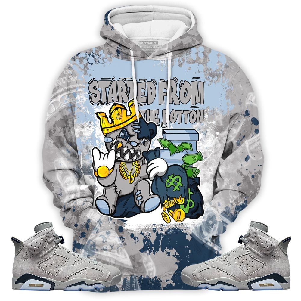 Started From The Bottom Sneaker Shirt Match Georgetown 6S, Jordan 6 Retro Georgetown Hoodie Sweatshirt Tee All Over Print MKO Shirt