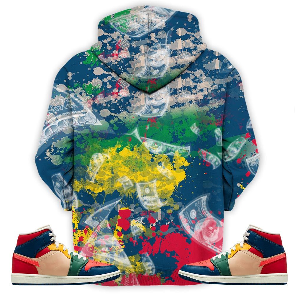 Started From The Bottom Sneaker Shirt Match Multi Color 2022 1S, Jordan 1 Mid Multi Color 2022 Hoodie Sweatshirt Tee All Over Print MKO Shirt