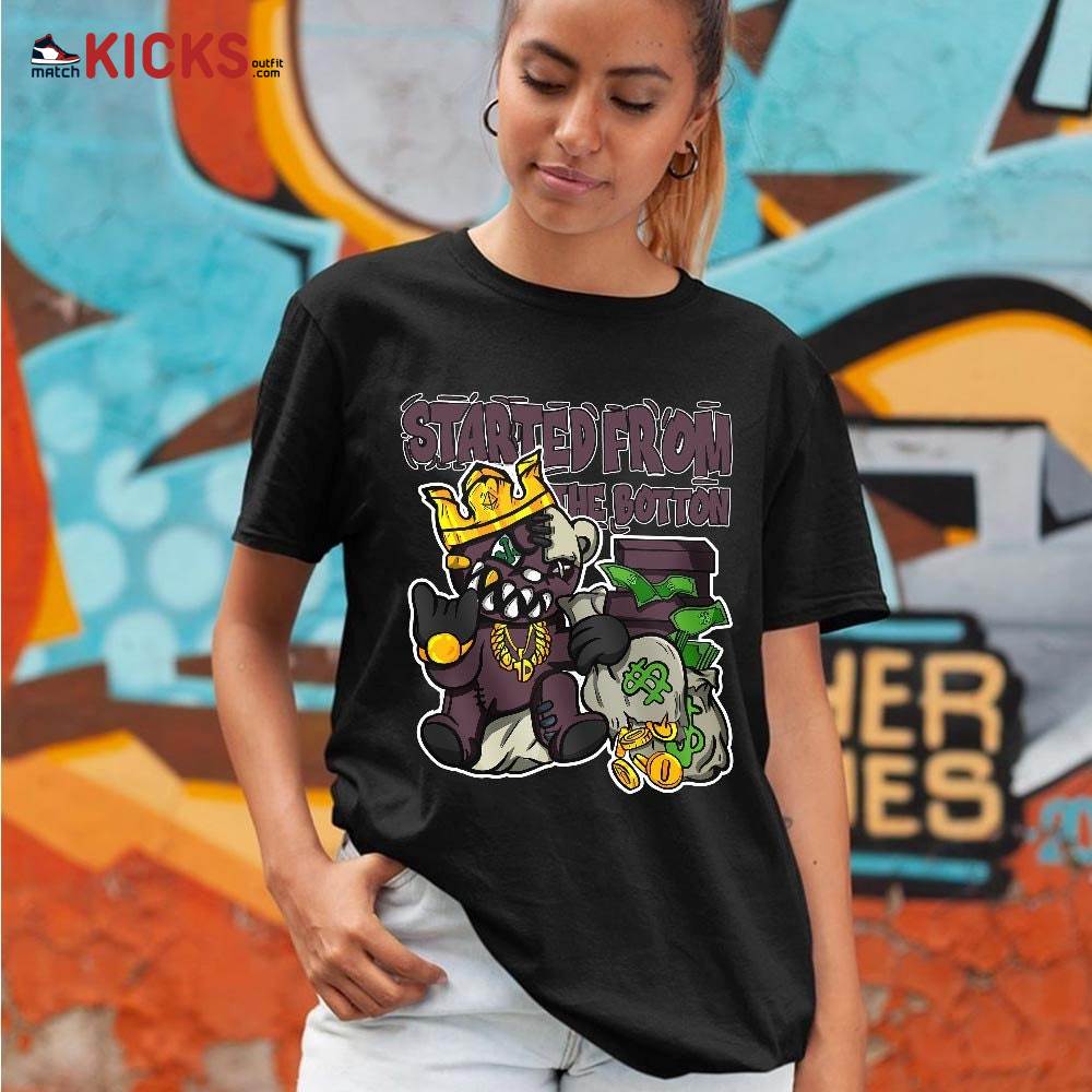Started From The Botton Sneaker Shirt Match Violet Ore 4s, Jordan 4 A Ma Maniere Violet Ore MKO T-Shirt Started From The Botton Sneaker Shirt Match Violet Ore 4s, Jordan 4 A Ma Maniere Violet Ore MKO T-Shirt