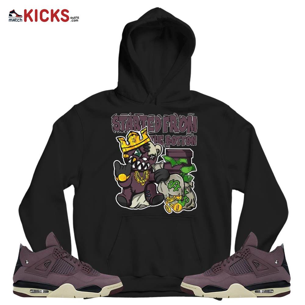 Started From The Botton Sneaker Shirt Match Violet Ore 4s, Jordan 4 A Ma Maniere Violet Ore MKO T-Shirt Started From The Botton Sneaker Shirt Match Violet Ore 4s, Jordan 4 A Ma Maniere Violet Ore MKO T-Shirt