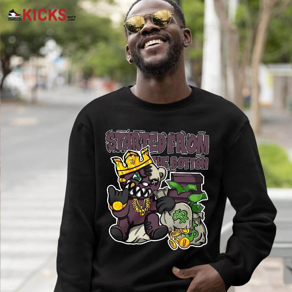 Started From The Botton Sneaker Shirt Match Violet Ore 4s, Jordan 4 A Ma Maniere Violet Ore MKO T-Shirt Started From The Botton Sneaker Shirt Match Violet Ore 4s, Jordan 4 A Ma Maniere Violet Ore MKO T-Shirt