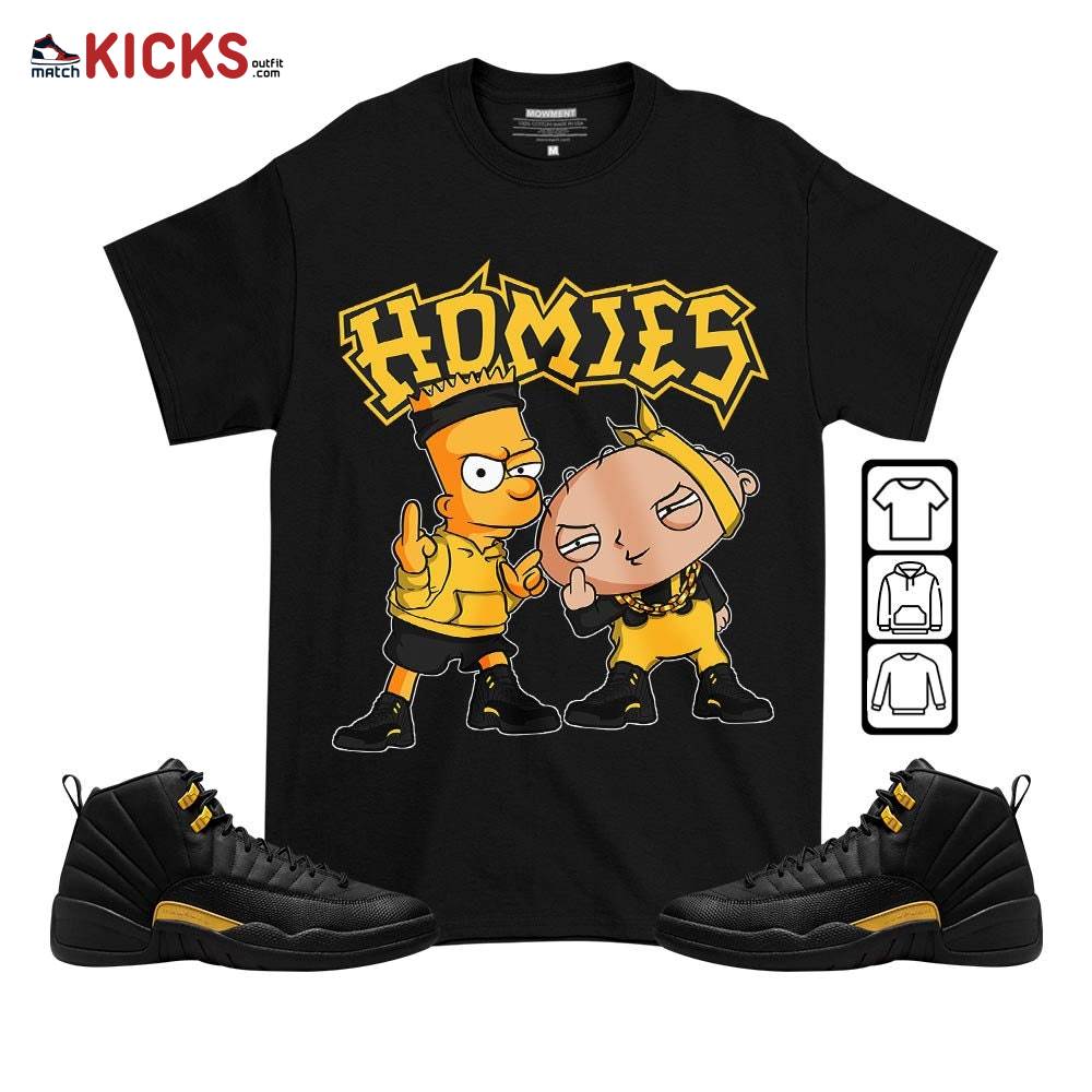 Stewie Homie Sneaker Shirt Match Black Taxi 12s, Jordan 12 Retro Black Taxi MKO T-Shirt