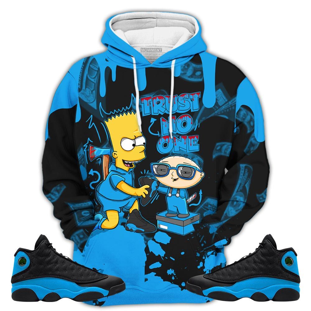 Stewie Trust No One Sneaker Shirt Match Black University Blue 13S, Jordan 13 Black University Blue 2022 Hoodie Sweatshirt Tee All Over Print MKO Shirt Stewie Trust No One Sneaker Shirt Match Black University Blue 13S, Jordan 13 Black University Blue 2022 Hoodie Sweatshirt Tee All Over Print MKO Shirt