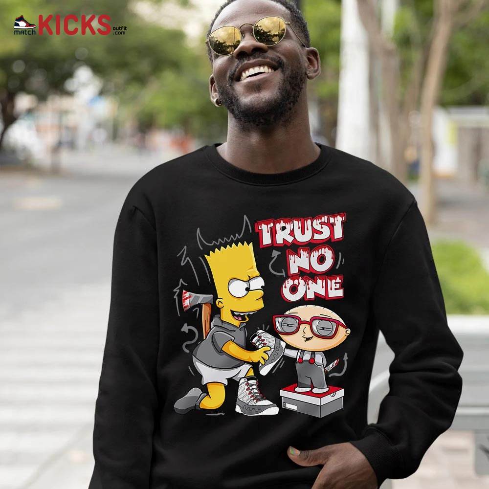 Stewie Trust No One Sneaker Shirt Match Fire Red 9s, Jordan 9 Retro Fire Red MKO T-Shirt Stewie Trust No One Sneaker Shirt Match Fire Red 9s, Jordan 9 Retro Fire Red MKO T-Shirt