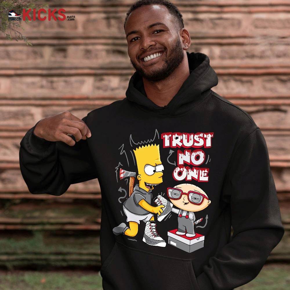 Stewie Trust No One Sneaker Shirt Match Fire Red 9s, Jordan 9 Retro Fire Red MKO T-Shirt Stewie Trust No One Sneaker Shirt Match Fire Red 9s, Jordan 9 Retro Fire Red MKO T-Shirt