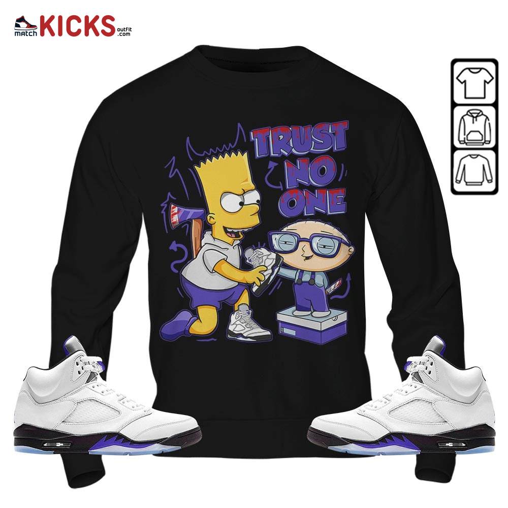 Stewie Trust No One Sneaker Shirt Match Retro Concord 5s, Jordan 5 Retro Concord MKO T-Shirt Stewie Trust No One Sneaker Shirt Match Retro Concord 5s, Jordan 5 Retro Concord MKO T-Shirt