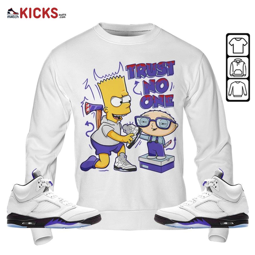 Stewie Trust No One Sneaker Shirt Match Retro Concord 5s, Jordan 5 Retro Concord MKO T-Shirt Stewie Trust No One Sneaker Shirt Match Retro Concord 5s, Jordan 5 Retro Concord MKO T-Shirt