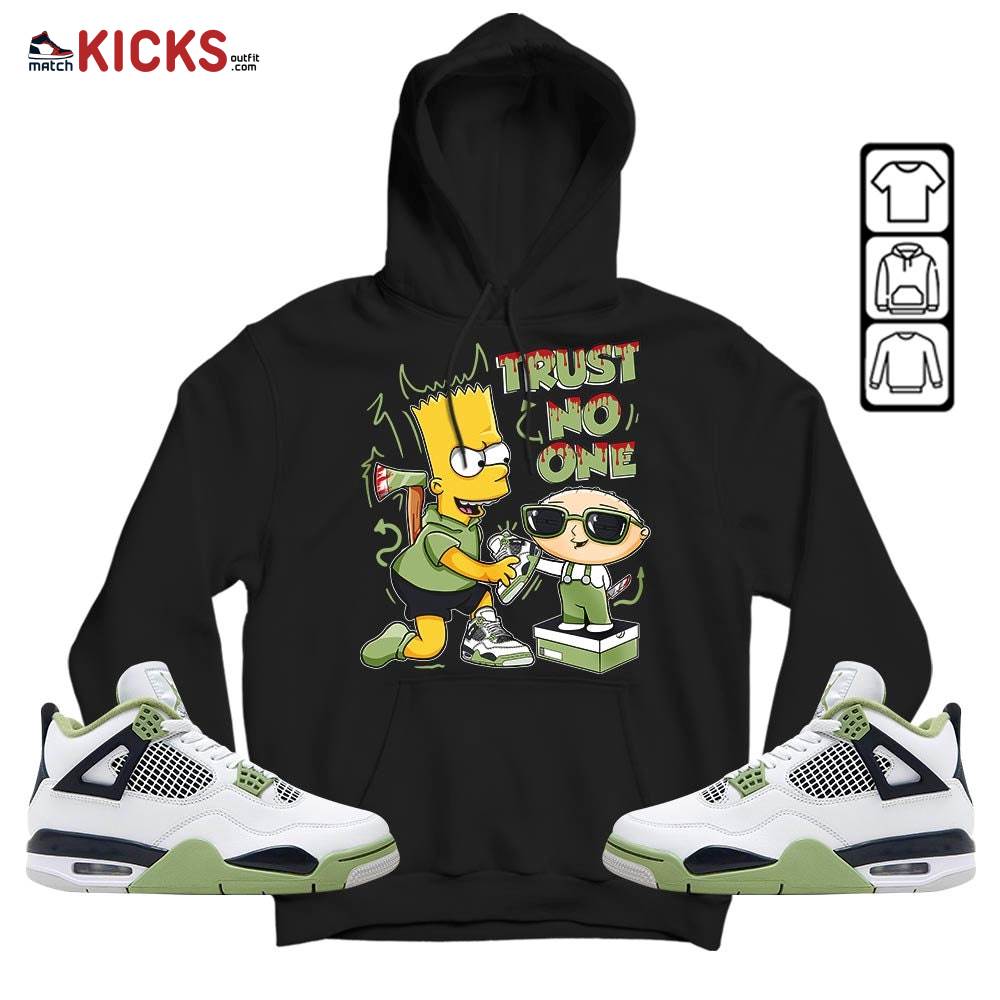 Stewie Trust No One Sneaker Shirt Match Retro Oil Green 4s, Jordan 4 Oil Green MKO T-Shirt Stewie Trust No One Sneaker Shirt Match Retro Oil Green 4s, Jordan 4 Oil Green MKO T-Shirt