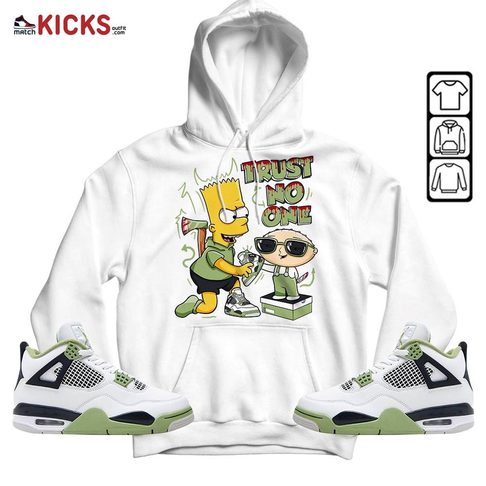 Stewie Trust No One Sneaker Shirt Match Retro Oil Green 4s, Jordan 4 Oil Green MKO T-Shirt Stewie Trust No One Sneaker Shirt Match Retro Oil Green 4s, Jordan 4 Oil Green MKO T-Shirt